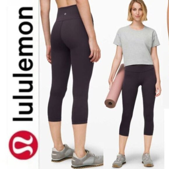 LULULEMON Wunder Under Crop Leggings High Rise Stretch Size 8 - Picture 1 of 12